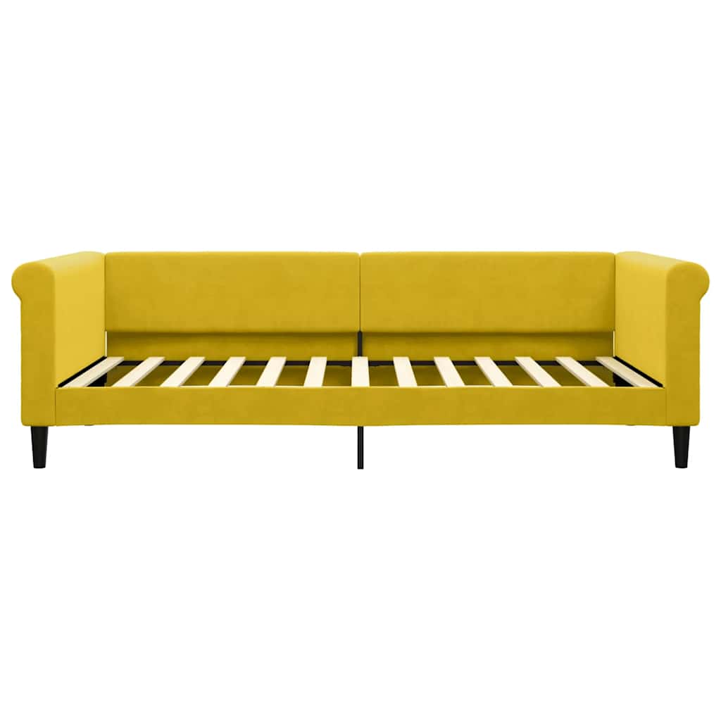 daybed med udtræk 100x200 cm velour gul