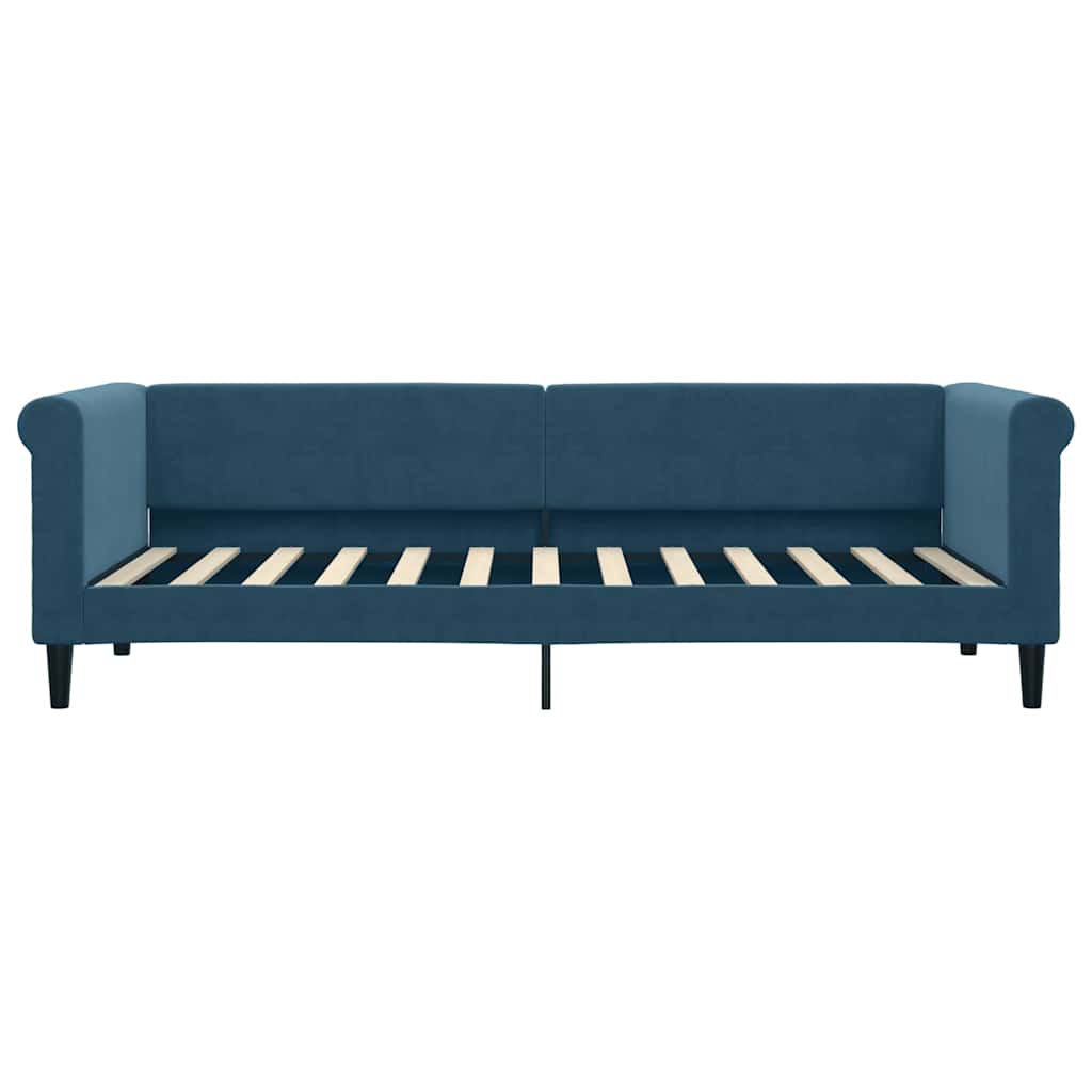 daybed med udtræk og skuffer 80x200 cm stof blå