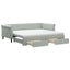 daybed med udtræk og skuffer 90x200 cm velour lysegrå