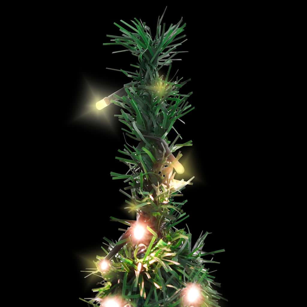 kunstigt juletræ med 50 LED'er 120 cm pop op-funktion grøn