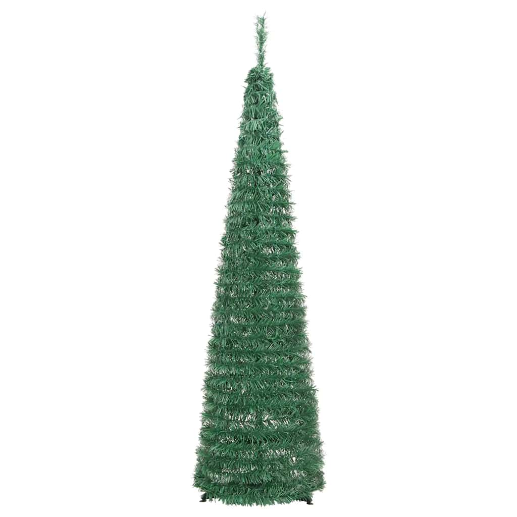 kunstigt juletræ med 50 LED'er 120 cm pop op-funktion grøn