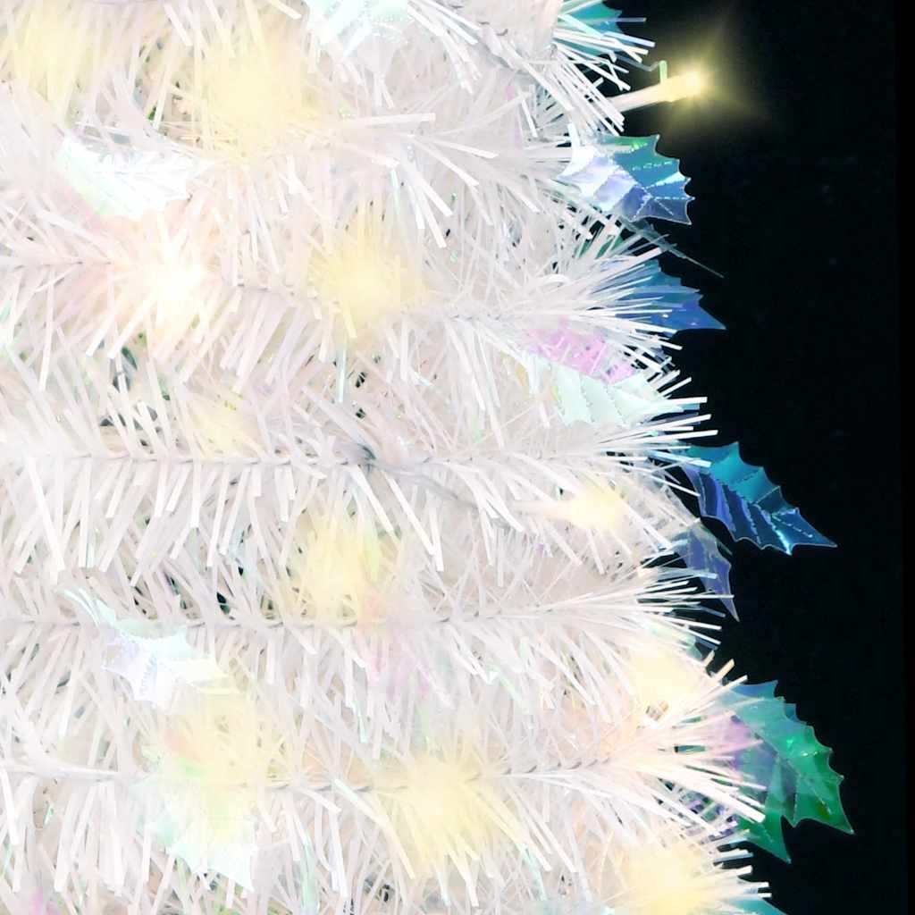kunstigt juletræ med 50 LED'er 120 cm pop op-funktion hvid