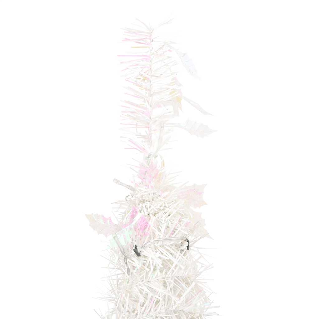 kunstigt juletræ med 50 LED'er 120 cm pop op-funktion hvid
