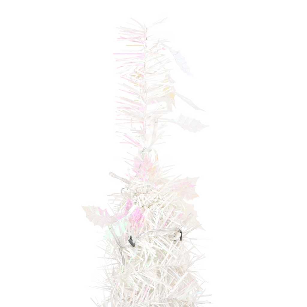 kunstigt juletræ med 150 LED'er 180 cm pop op-funktion hvid