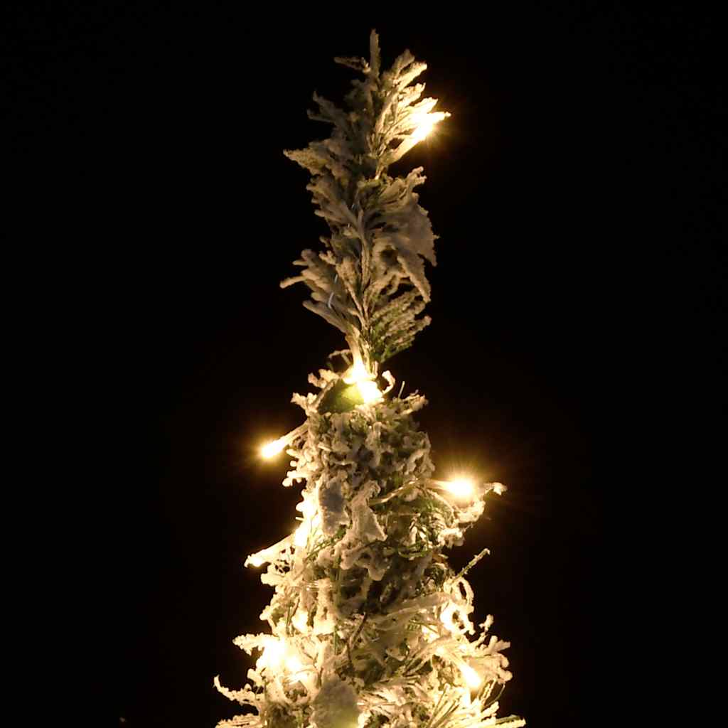 kunstigt juletræ med sne 100 LED'er 150 cm pop op-funktion