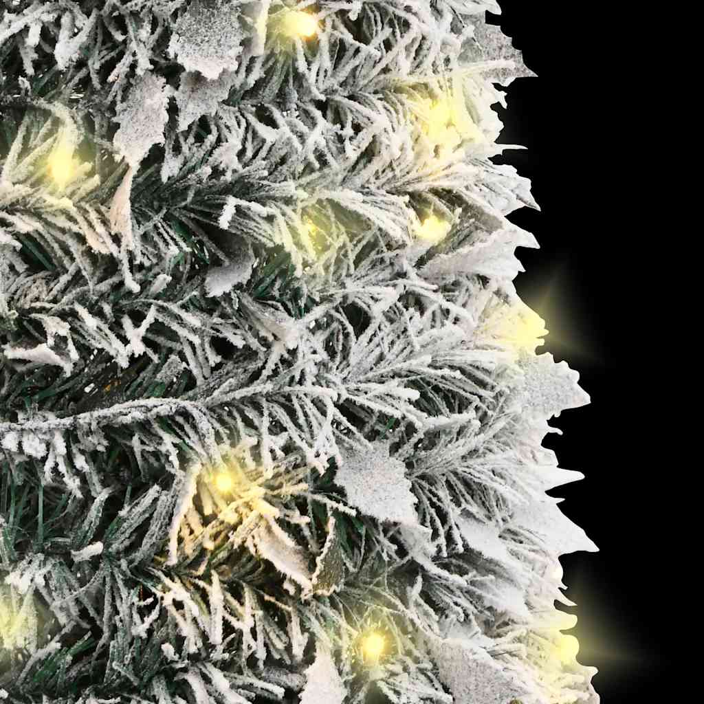 kunstigt juletræ med sne 100 LED'er 150 cm pop op-funktion