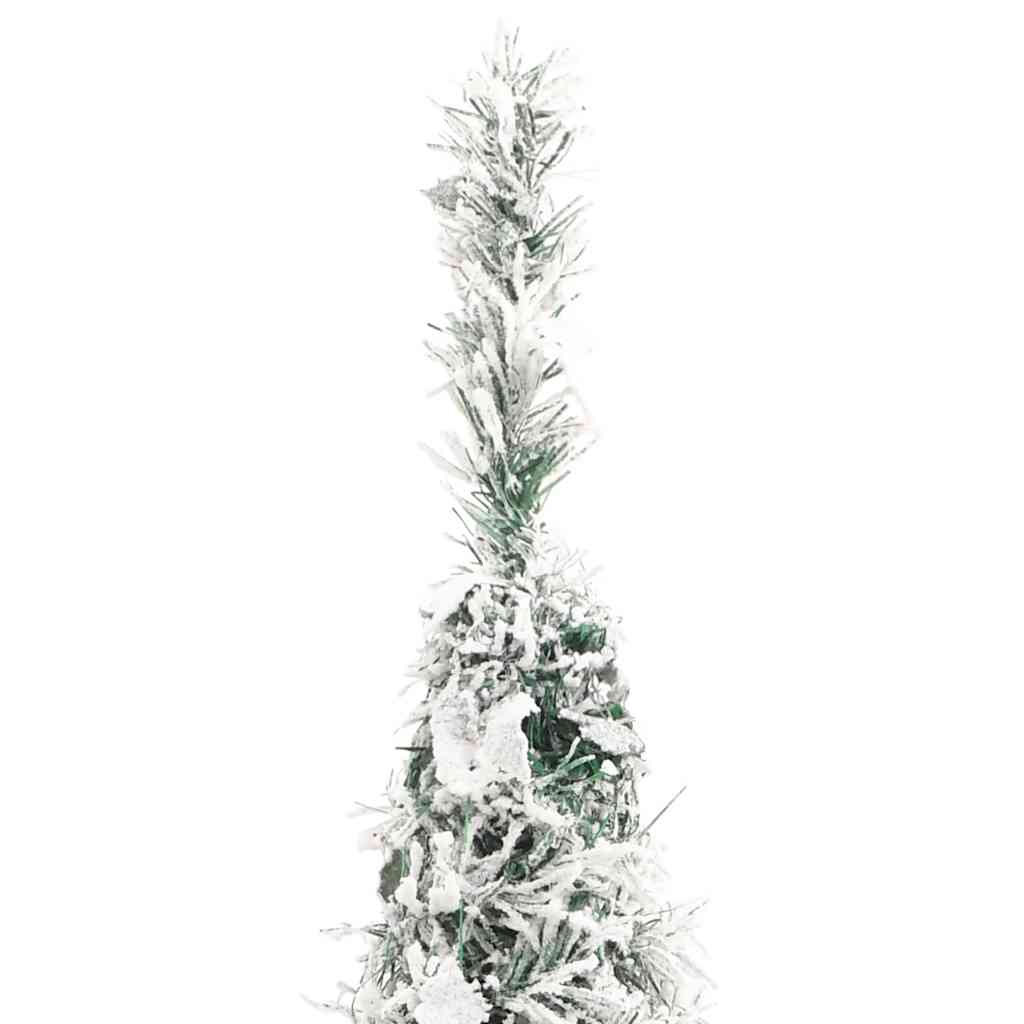 kunstigt juletræ med sne 100 LED'er 150 cm pop op-funktion