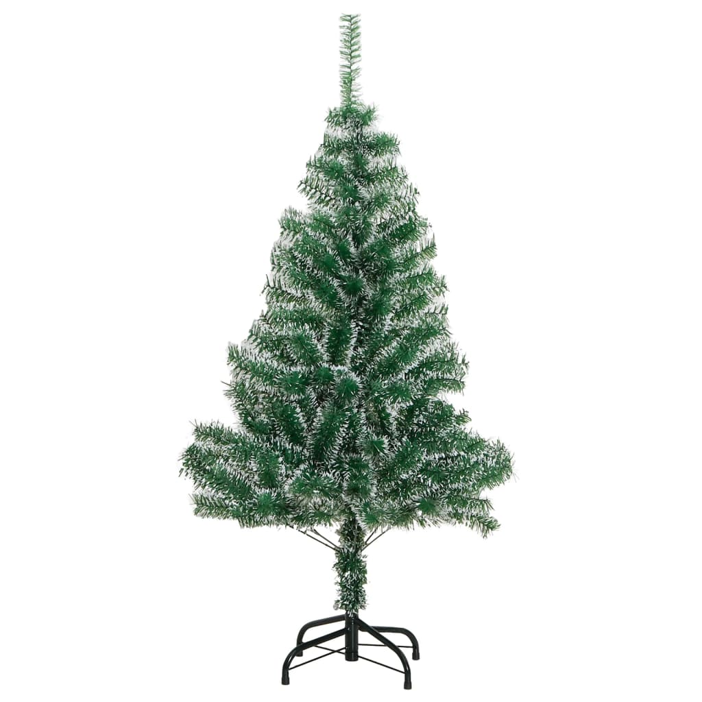 kunstigt juletræ med sne 120 cm grøn