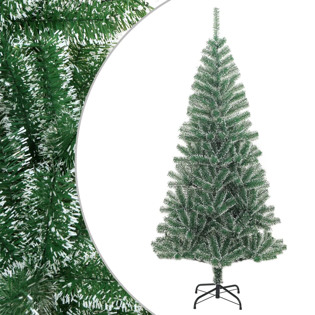 kunstigt juletræ med sne 210 cm grøn