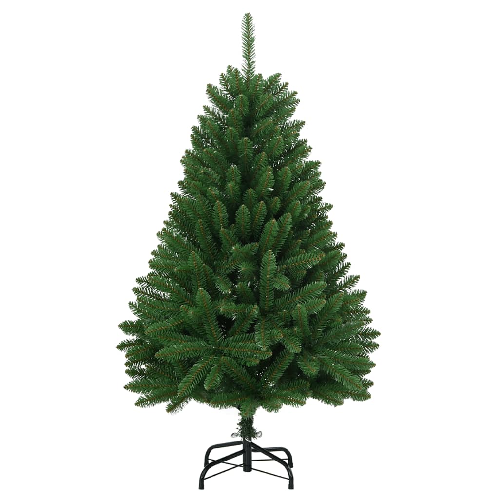 kunstigt juletræ med juletræsfod 150 cm hængslet grøn