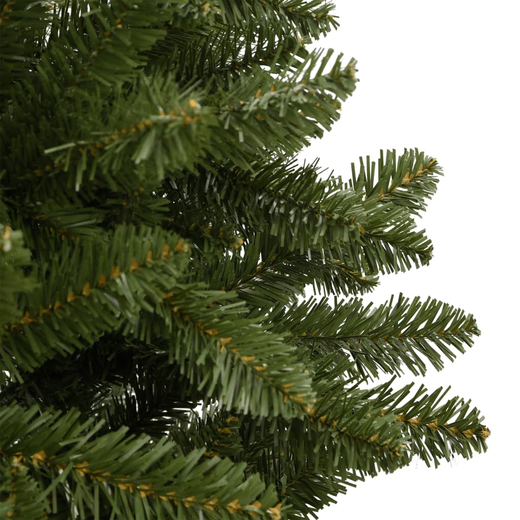 kunstigt juletræ med juletræsfod 210 cm hængslet grøn