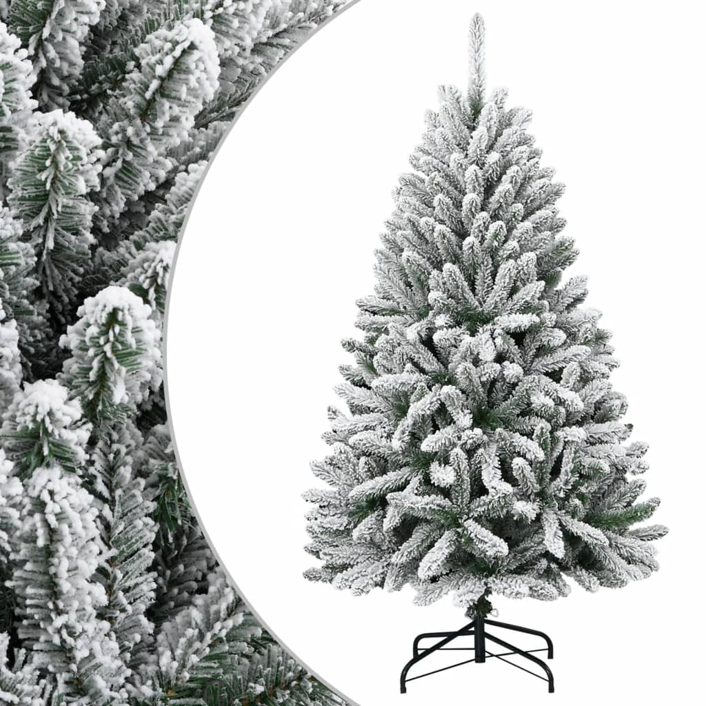 kunstigt juletræ med sne 120 cm hængslet