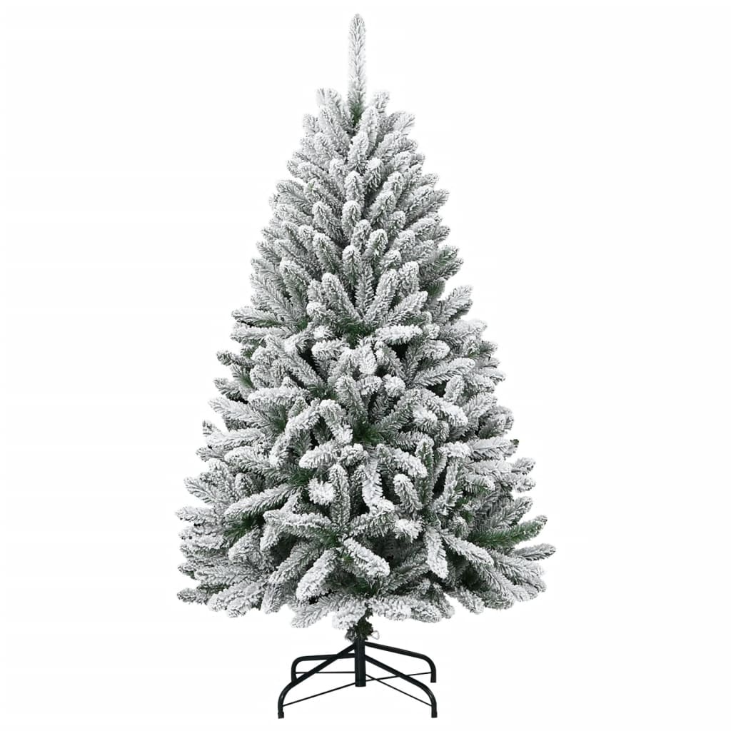 kunstigt juletræ med sne 120 cm hængslet