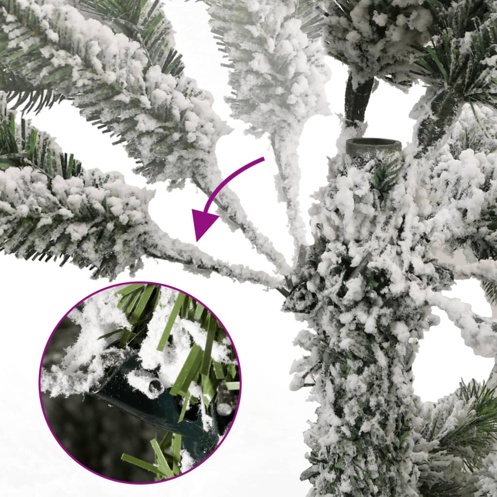 kunstigt juletræ med sne 180 cm hængslet