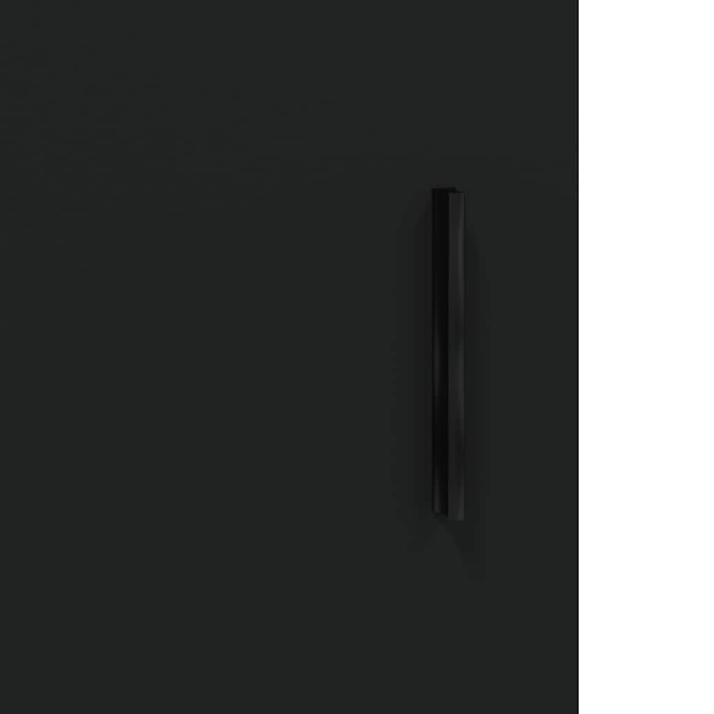 vægskabe 2 stk. konstrueret træ sort