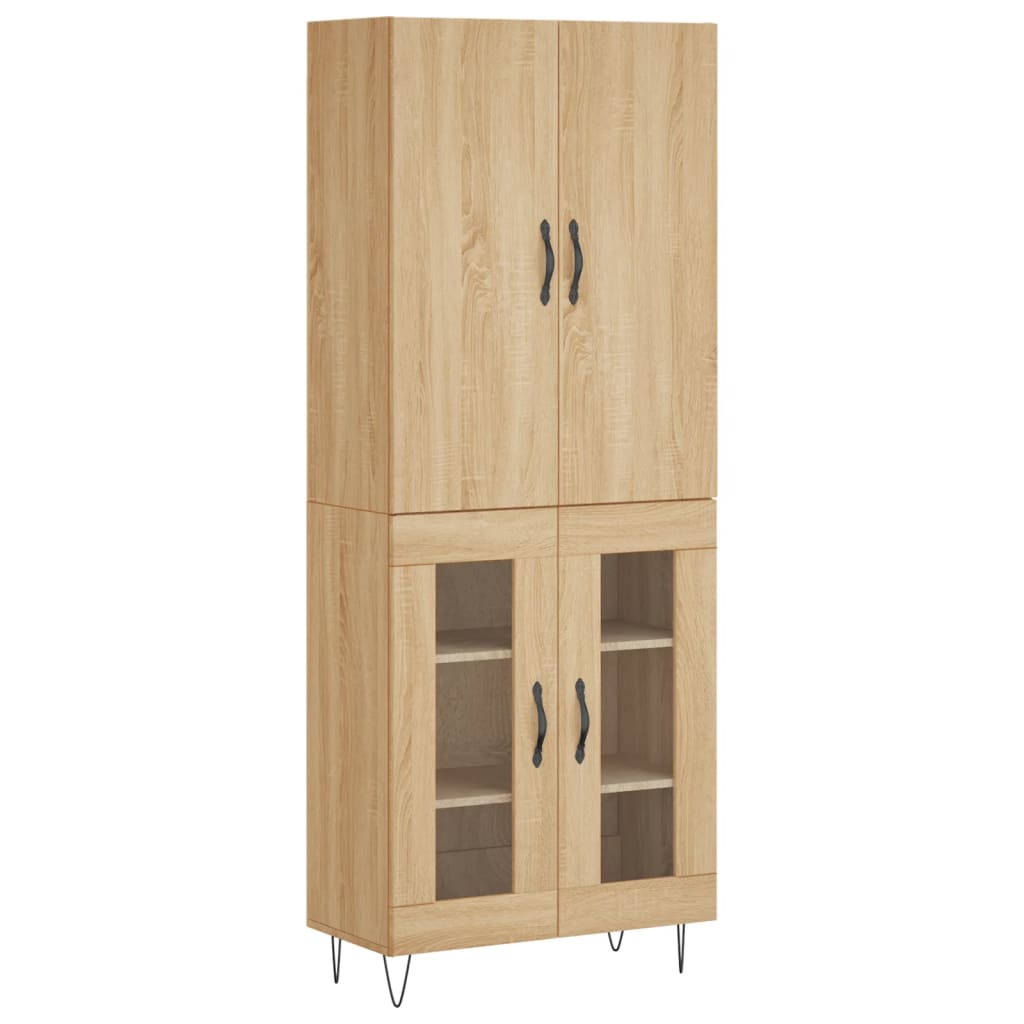 højskab 69,5x34x180 cm konstrueret træ sonoma-eg