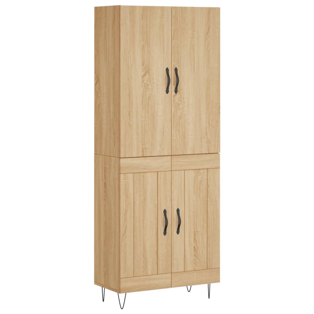 højskab 69,5x34x180 cm konstrueret træ sonoma-eg