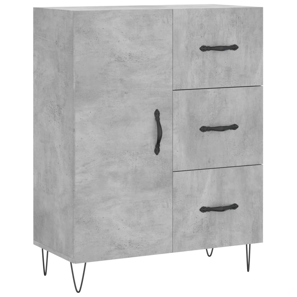 højskab 69,5x34x180 cm konstrueret træ betongrå