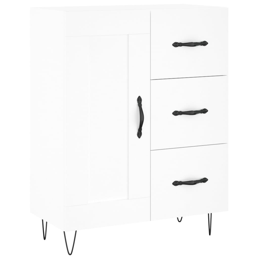 højskab 69,5x34x180 cm konstrueret træ hvid