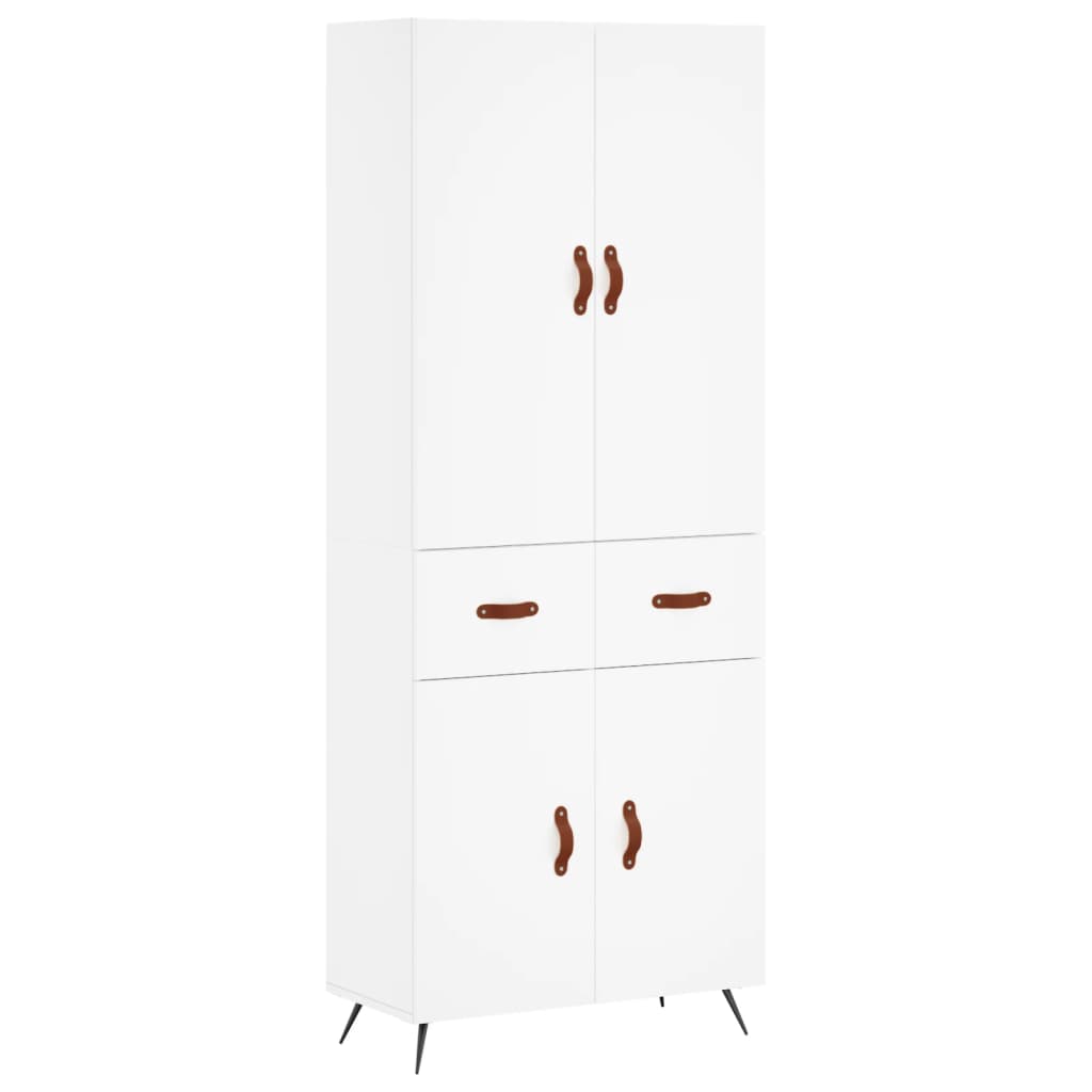 højskab 69,5x34x180 cm konstrueret træ hvid