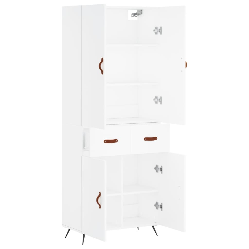 højskab 69,5x34x180 cm konstrueret træ hvid