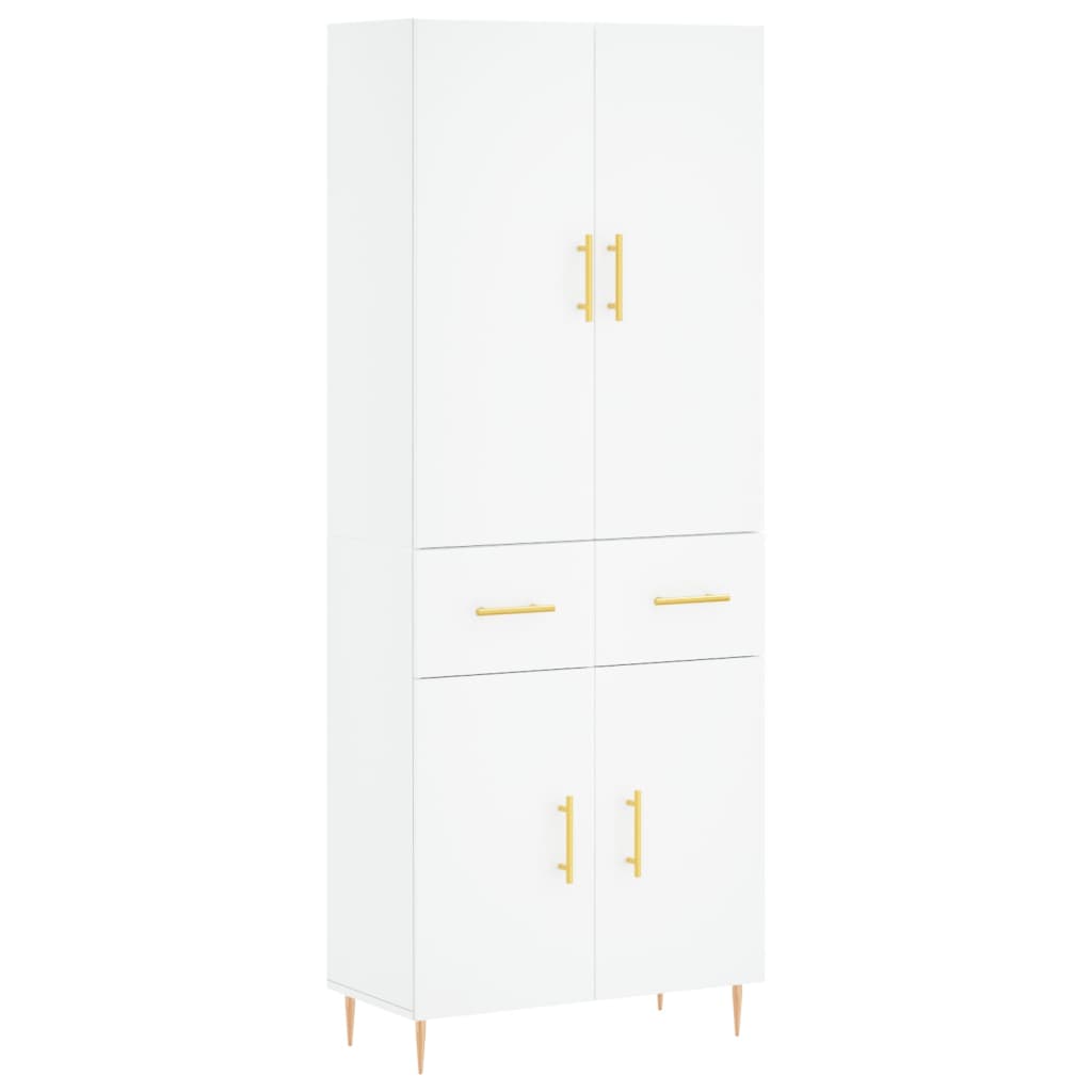 højskab 69,5x34x180 cm konstrueret træ hvid