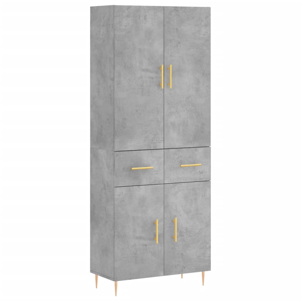højskab 69,5x34x180 cm konstrueret træ betongrå