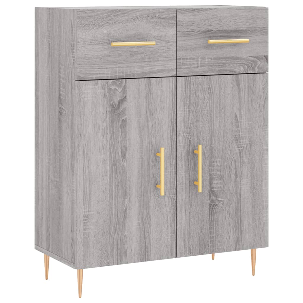 højskab 69,5x34x180 cm konstrueret træ grå sonoma-eg