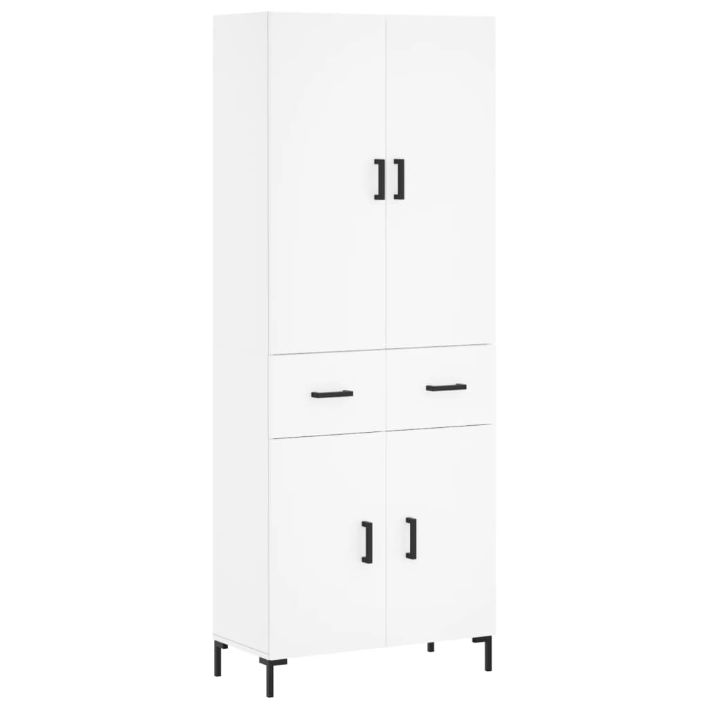 højskab 69,5x34x180 cm konstrueret træ hvid