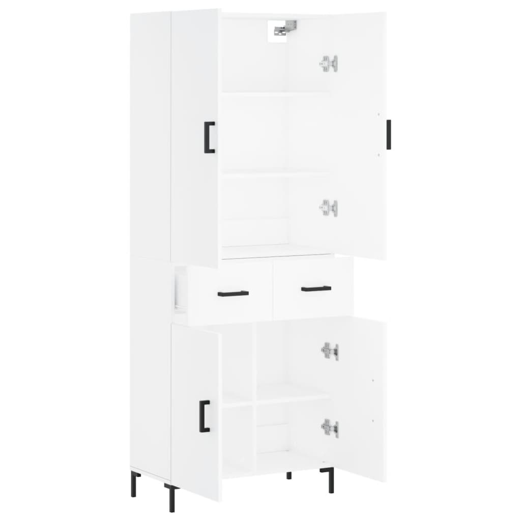 højskab 69,5x34x180 cm konstrueret træ hvid
