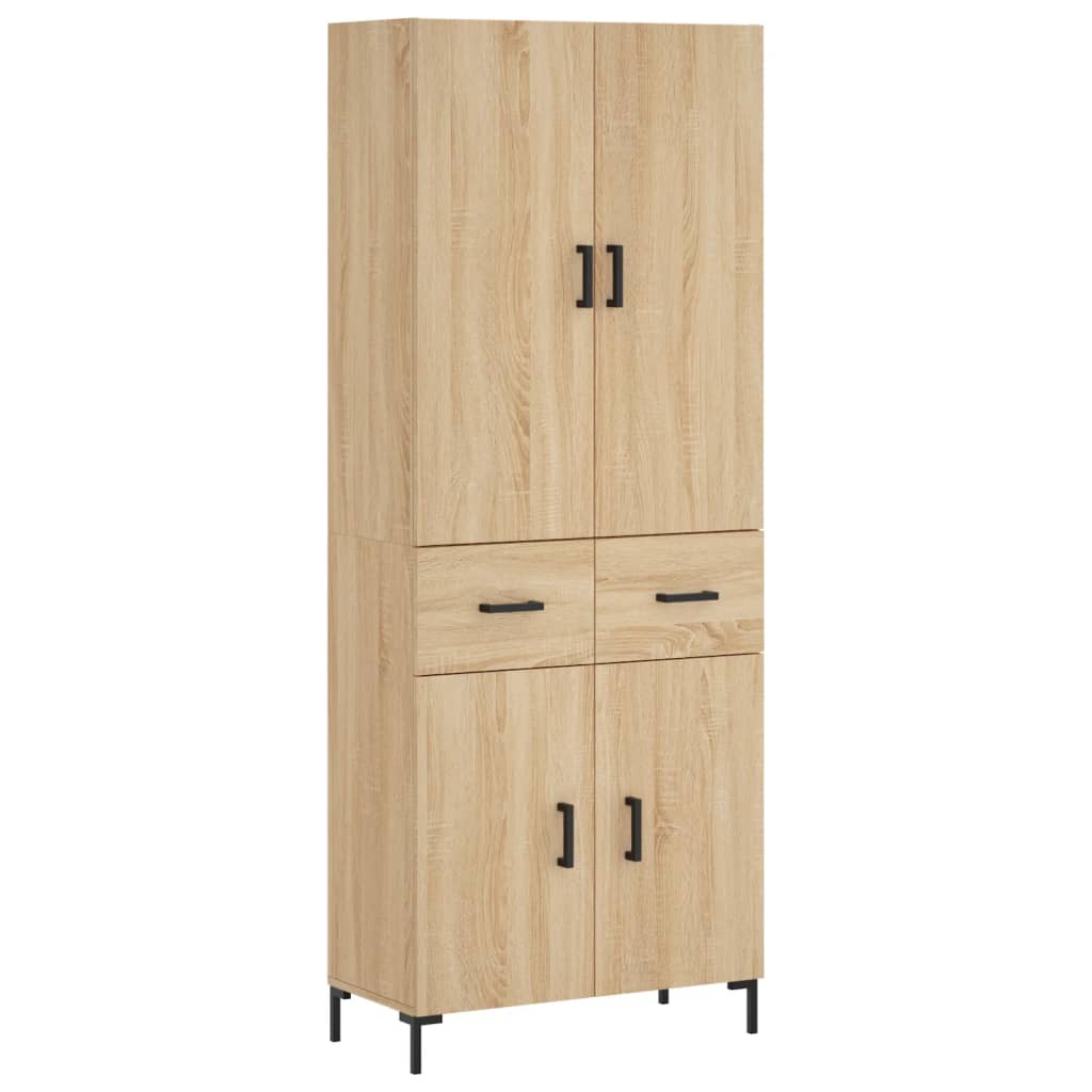 højskab 69,5x34x180 cm konstrueret træ sonoma-eg