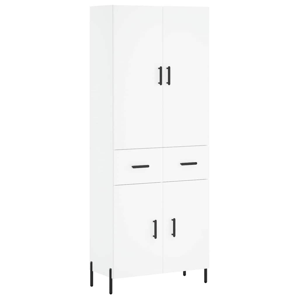 højskab 69,5x34x180 cm konstrueret træ hvid