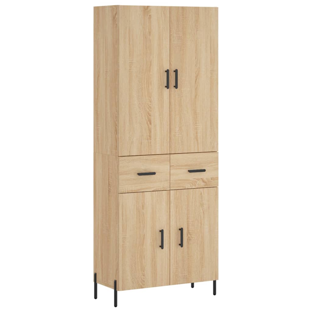 højskab 69,5x34x180 cm konstrueret træ sonoma-eg
