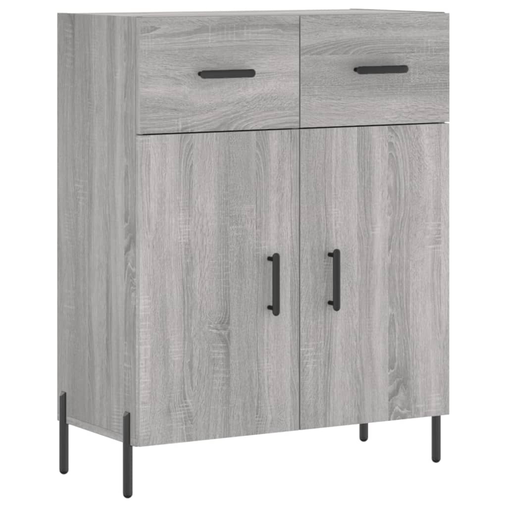 højskab 69,5x34x180 cm konstrueret træ grå sonoma-eg