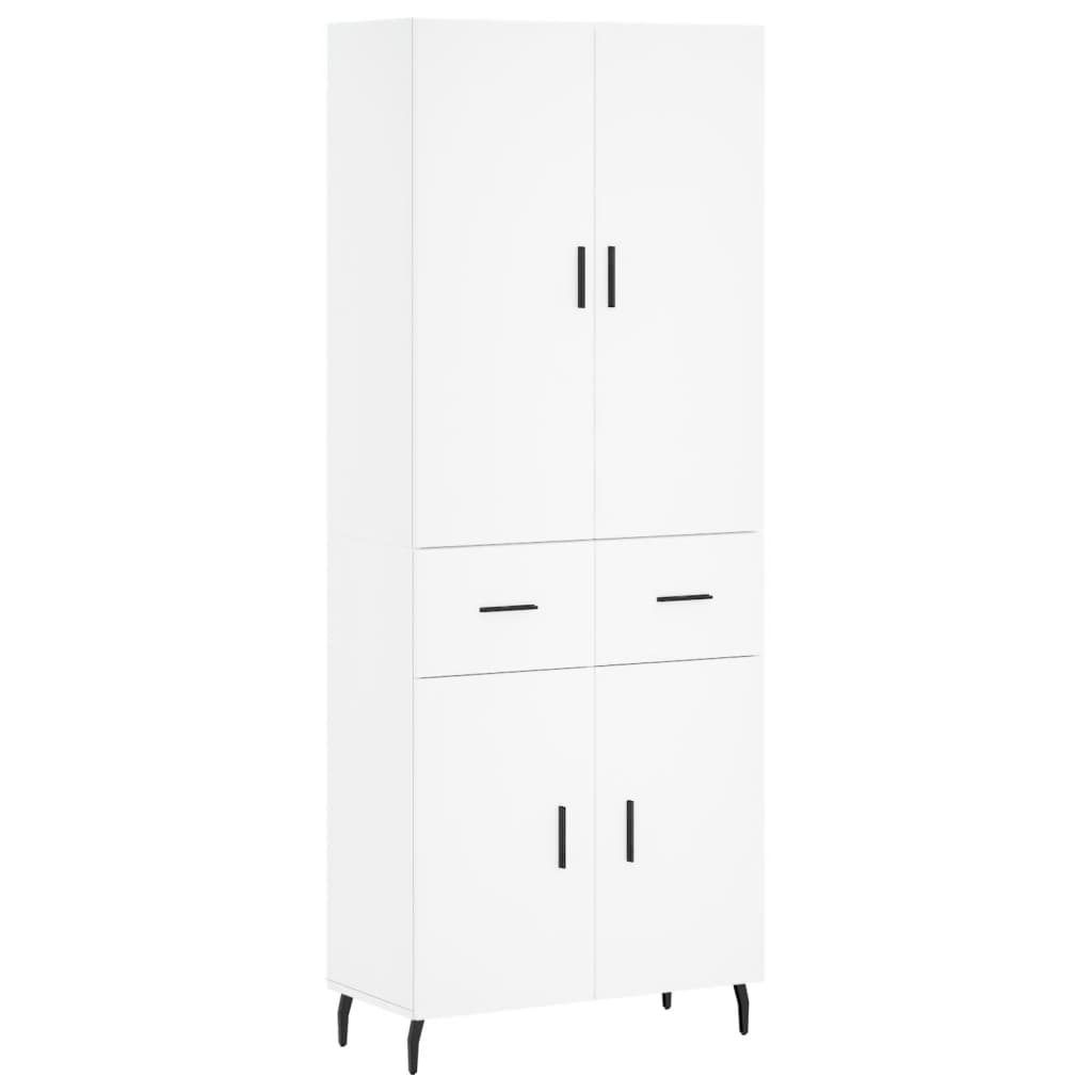 højskab 69,5x34x180 cm konstrueret træ hvid