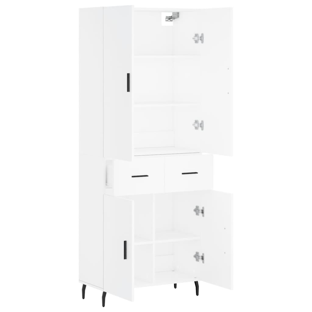 højskab 69,5x34x180 cm konstrueret træ hvid