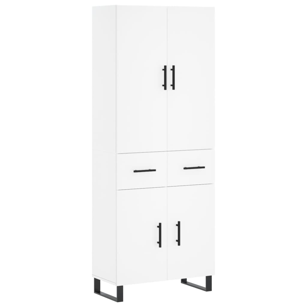 højskab 69,5x34x180 cm konstrueret træ hvid