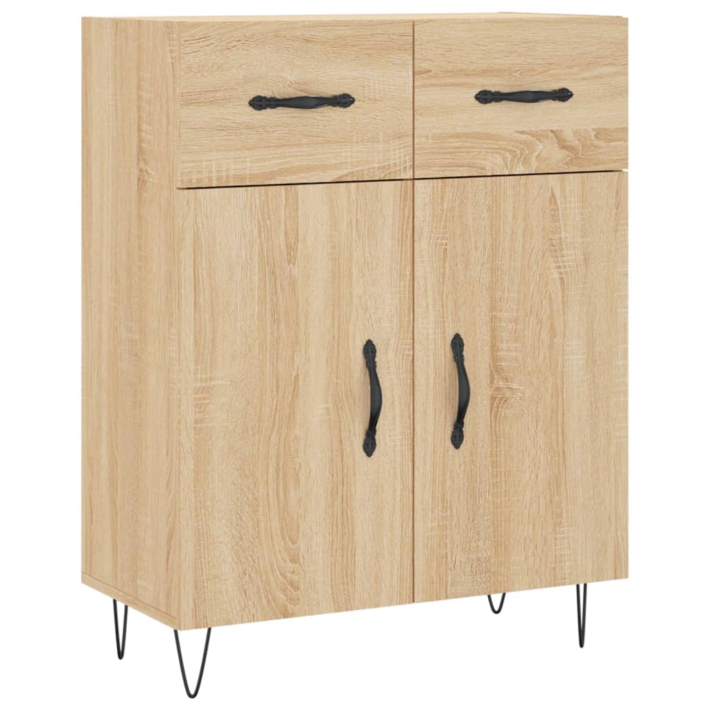 højskab 69,5x34x180 cm konstrueret træ sonoma-eg