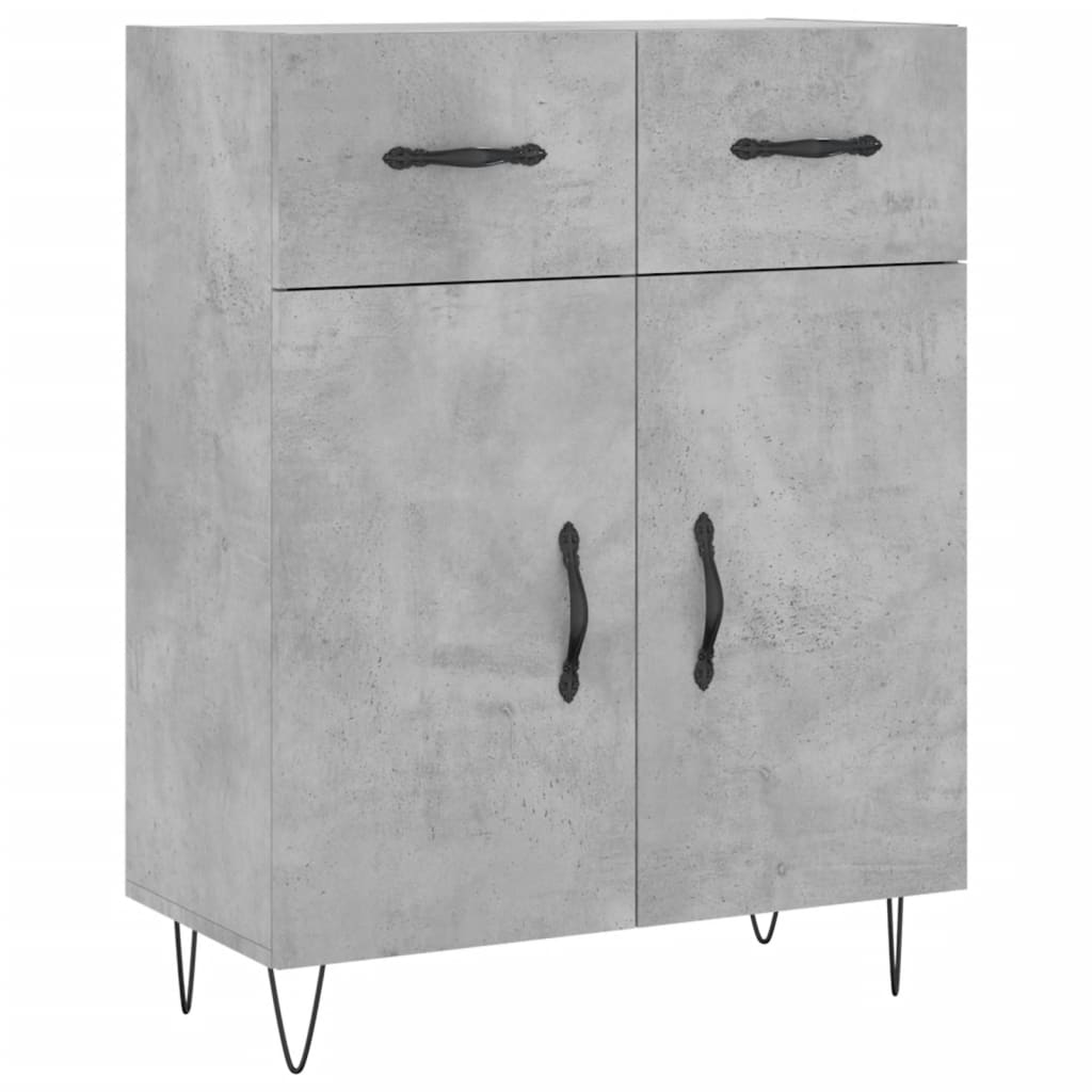 højskab 69,5x34x180 cm konstrueret træ betongrå