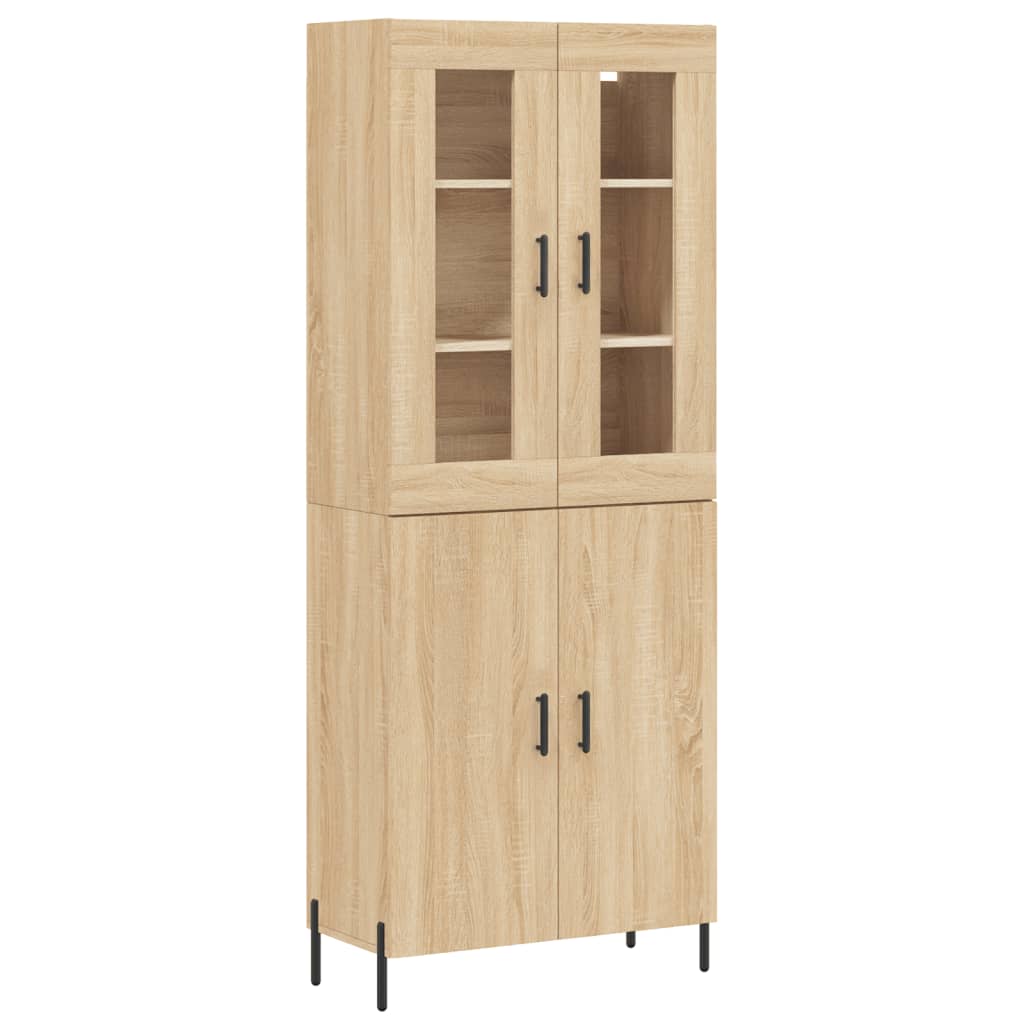 højskab 69,5x34x180 cm konstrueret træ sonoma-eg