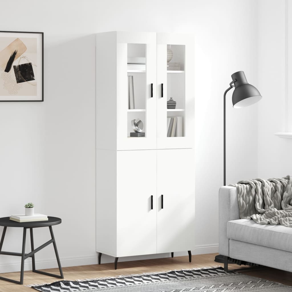 højskab 69,5x34x180 cm konstrueret træ hvid