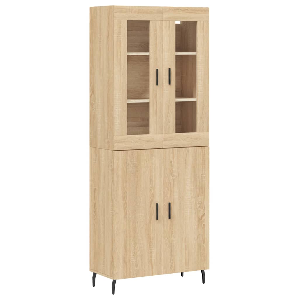 højskab 69,5x34x180 cm konstrueret træ sonoma-eg