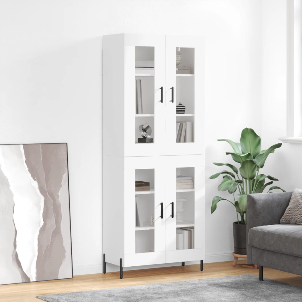 højskab 69,5x34x180 cm konstrueret træ hvid