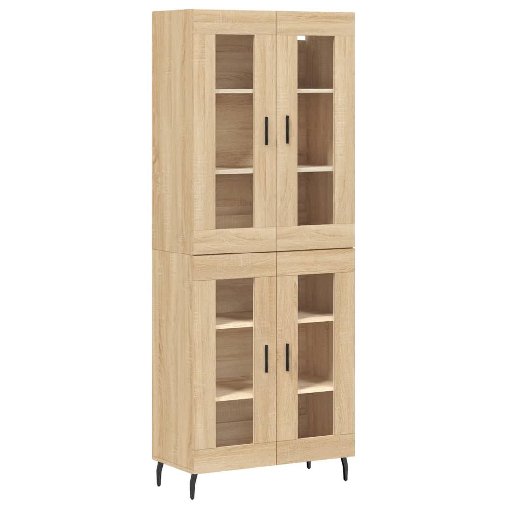 højskab 69,5x34x180 cm konstrueret træ sonoma-eg