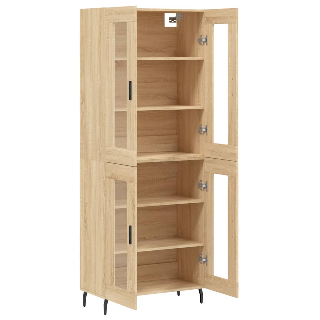 højskab 69,5x34x180 cm konstrueret træ sonoma-eg