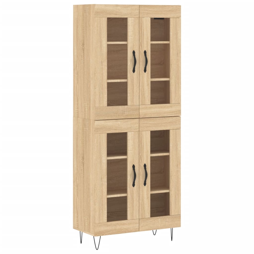 højskab 69,5x34x180 cm konstrueret træ sonoma-eg