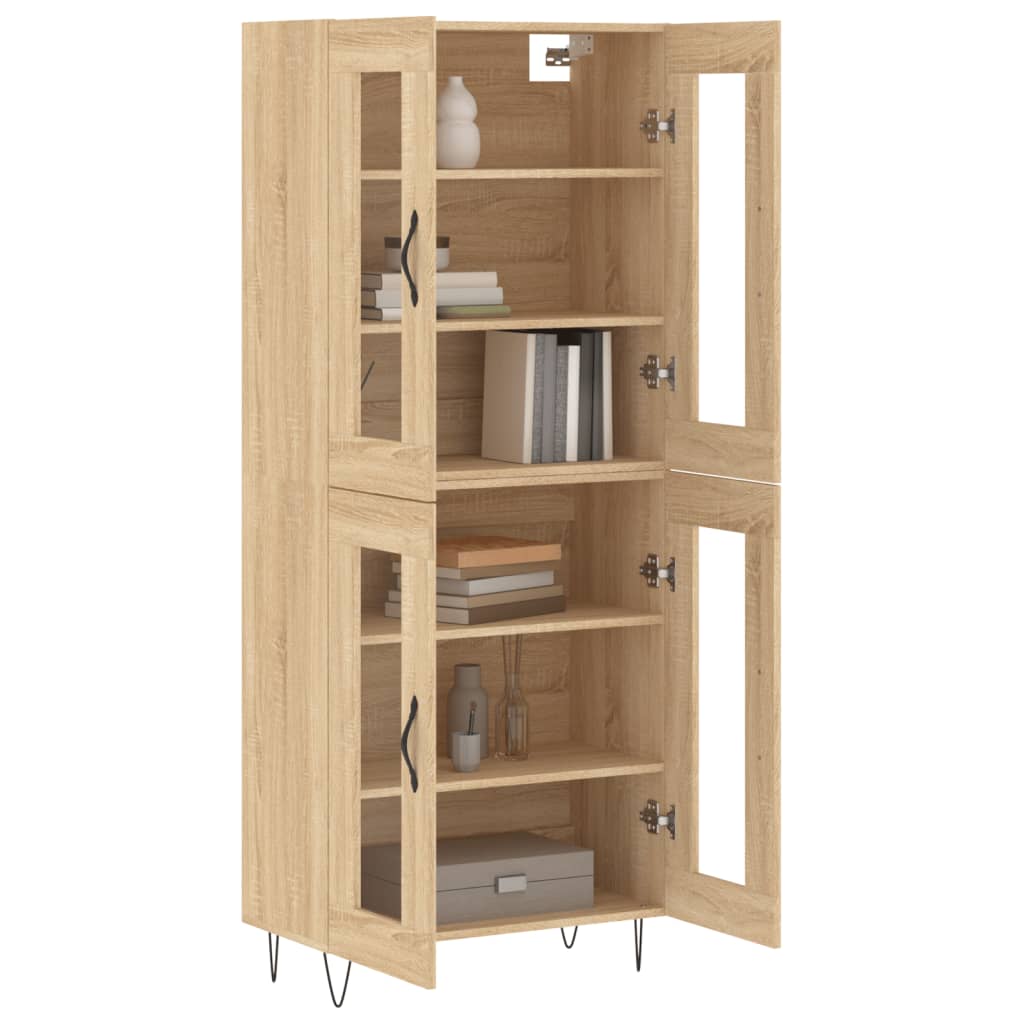 højskab 69,5x34x180 cm konstrueret træ sonoma-eg