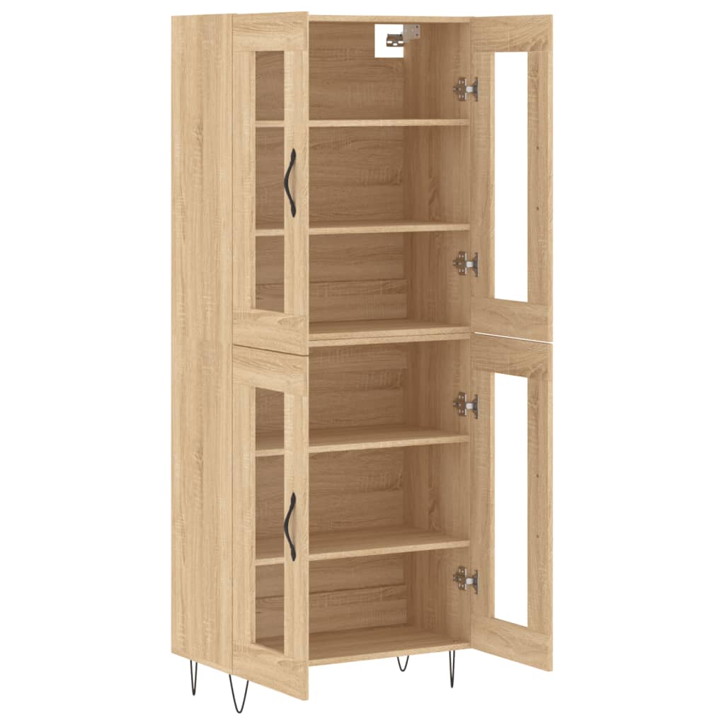 højskab 69,5x34x180 cm konstrueret træ sonoma-eg
