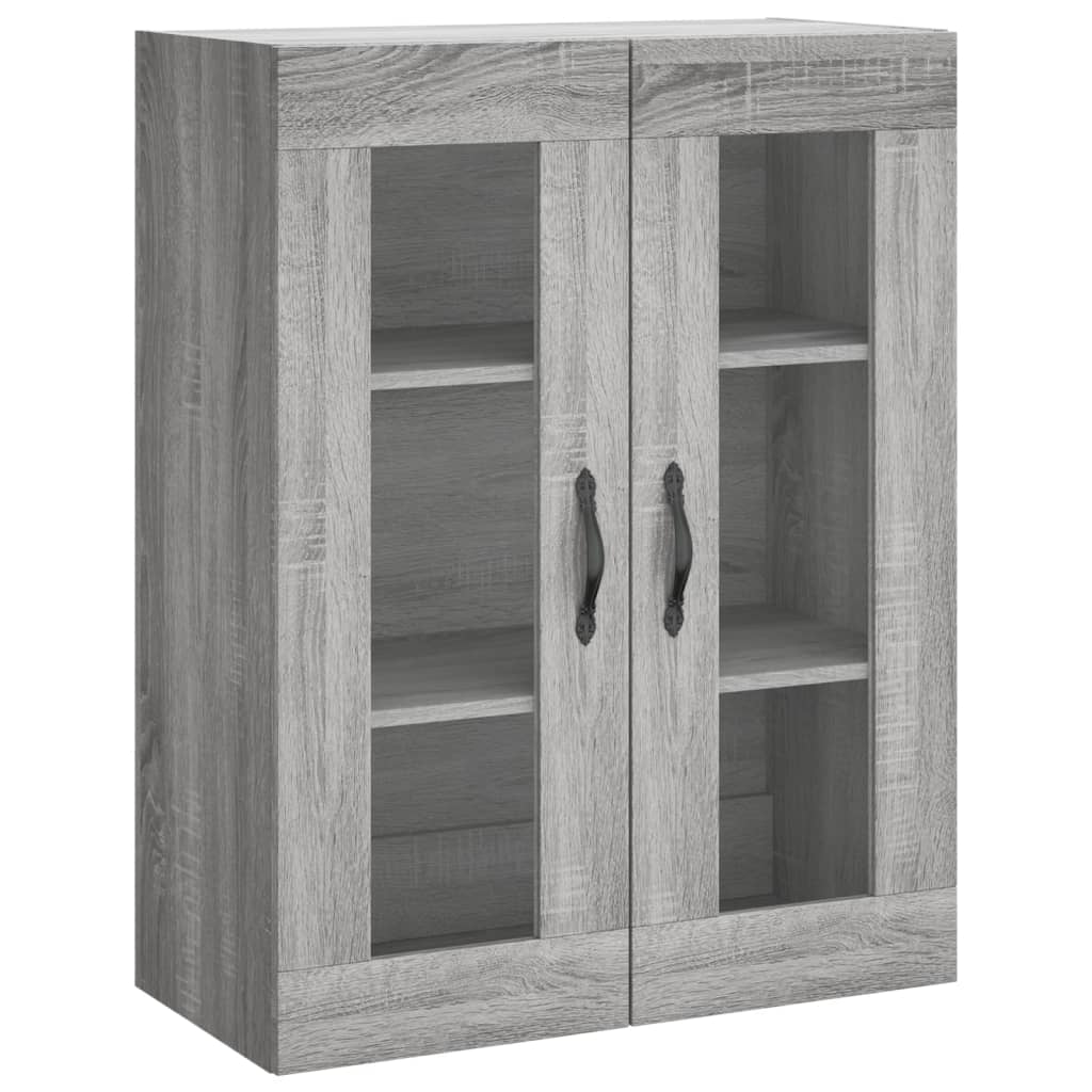 højskab 69,5x34x180 cm konstrueret træ grå sonoma-eg