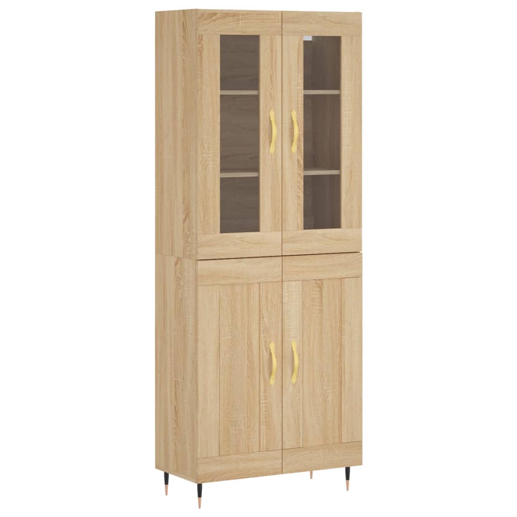 højskab 69,5x34x180 cm konstrueret træ sonoma-eg